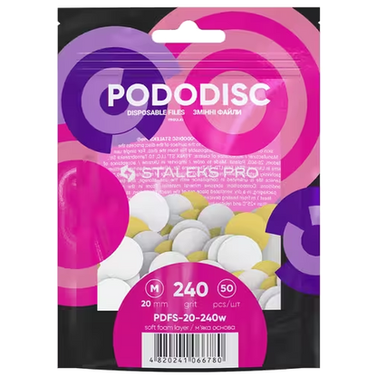 STALEKS PRO M PODODISC DISPOSABLE FILES SOFT BASE FOR PEDICURE DISC 20MM (50 PCS) PDFS-20- STALEKS™