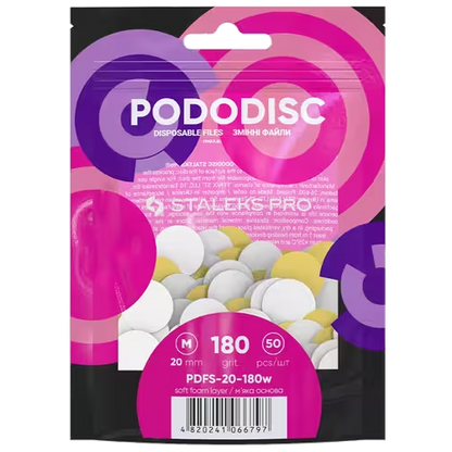 STALEKS PRO M PODODISC DISPOSABLE FILES SOFT BASE FOR PEDICURE DISC 20MM (50 PCS) PDFS-20- STALEKS™