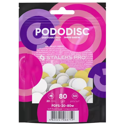 STALEKS PRO M PODODISC DISPOSABLE FILES SOFT BASE FOR PEDICURE DISC 20MM (50 PCS) PDFS-20- STALEKS™