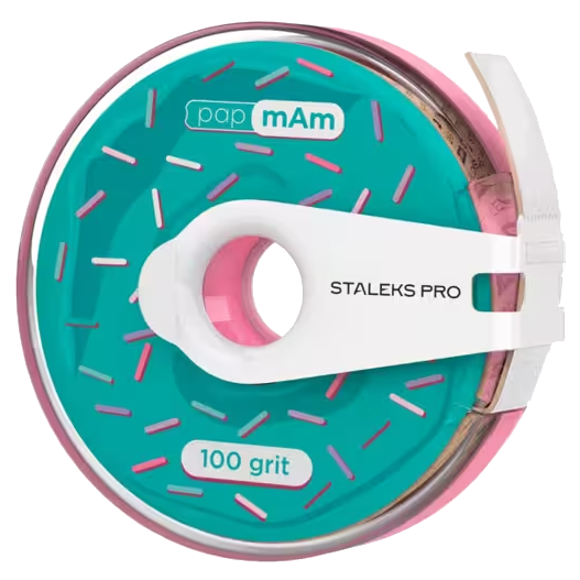 STALEKS PRO EXPERT NAIL FILE REFILL ROLL WHITE DISPOSABLE ABRASIVE TAPE PAPMAM IN A PLASTIC CASE ATC-STALEKS™