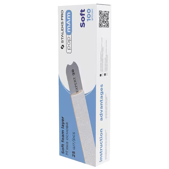 DISPOSABLE FILES PAPMAM FOR STRAIGHT NAIL FILE (SOFT BASE) EXPERT 20 (30 PCS) DFCE-20 W- STALEKS™