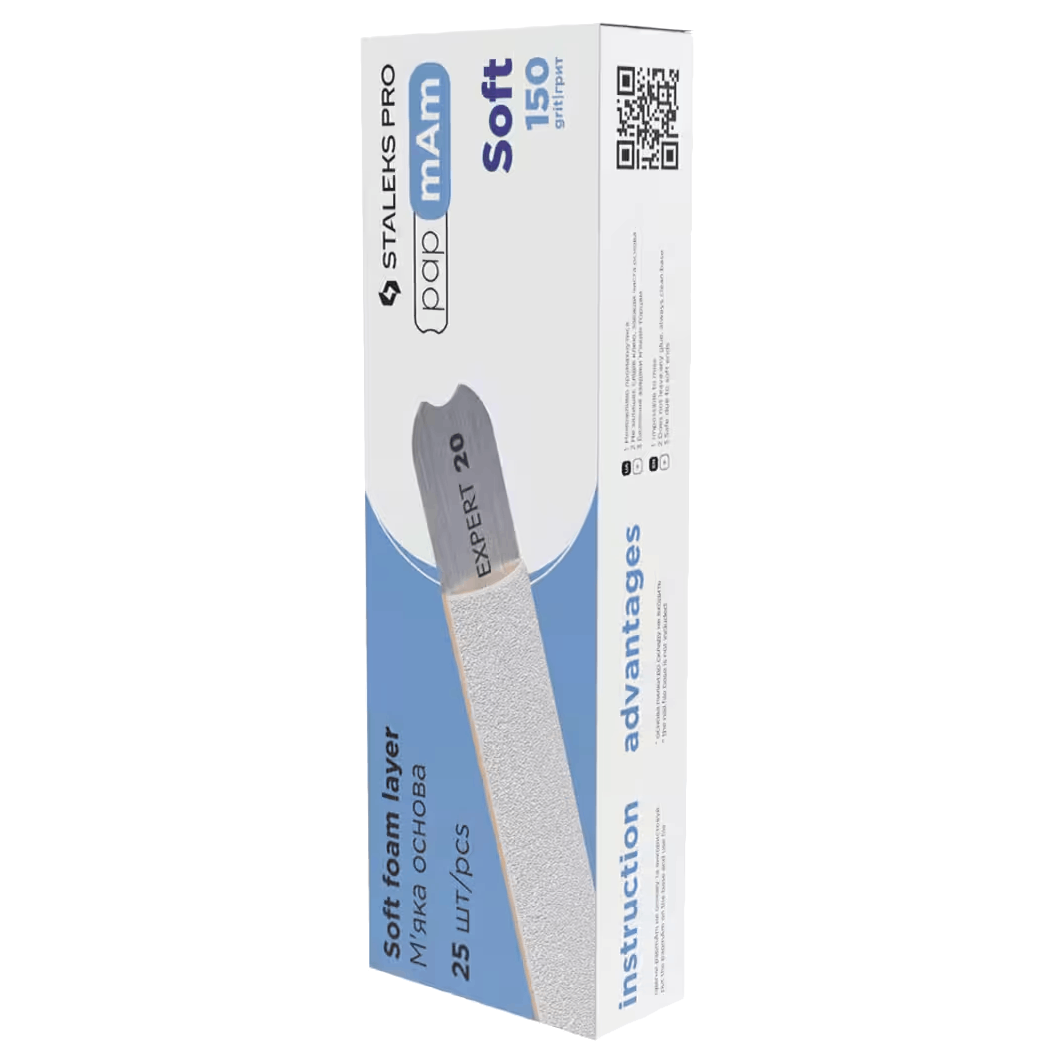 DISPOSABLE FILES PAPMAM FOR STRAIGHT NAIL FILE (SOFT BASE) EXPERT 20 (30 PCS) DFCE-20 W- STALEKS™