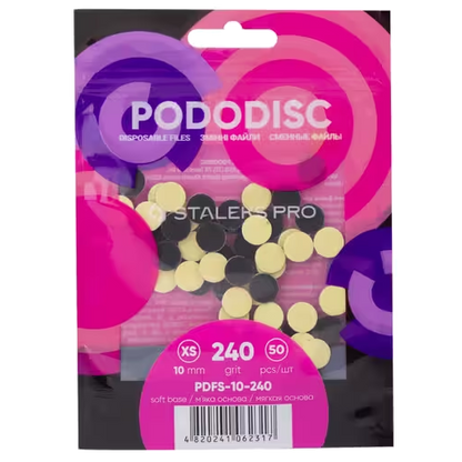 STALEKS PRO XS PODODISC DISPOSABLE FILES SOFT BASE FOR PEDICURE DISC 10MM (50 PCS) PDFS-10- STALEKS™