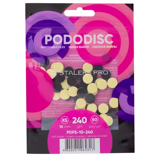 STALEKS PRO XS PODODISC DISPOSABLE FILES SOFT BASE FOR PEDICURE DISC 10MM (50 PCS) PDFS-10- STALEKS™