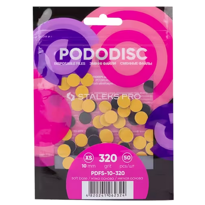 STALEKS PRO XS PODODISC DISPOSABLE FILES SOFT BASE FOR PEDICURE DISC 10MM (50 PCS) PDFS-10- STALEKS™