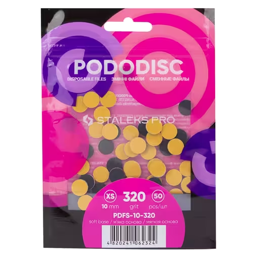 STALEKS PRO XS PODODISC DISPOSABLE FILES SOFT BASE FOR PEDICURE DISC 10MM (50 PCS) PDFS-10- STALEKS™