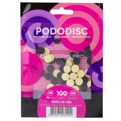 STALEKS PRO XS PODODISC DISPOSABLE FILES SOFT BASE FOR PEDICURE DISC 10MM (50 PCS) PDFS-10- STALEKS™