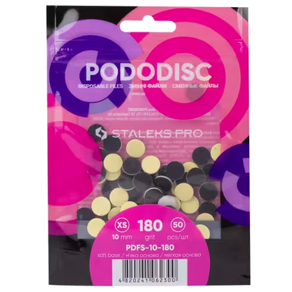 STALEKS PRO XS PODODISC DISPOSABLE FILES SOFT BASE FOR PEDICURE DISC 10MM (50 PCS) PDFS-10- STALEKS™