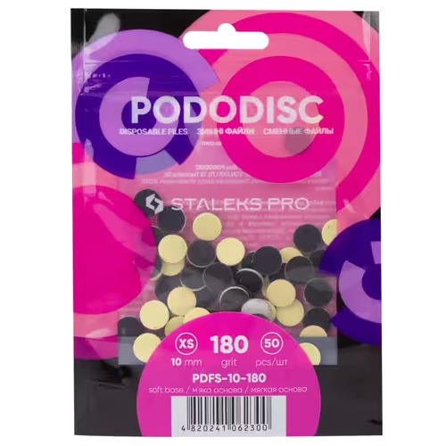 STALEKS PRO XS PODODISC DISPOSABLE FILES SOFT BASE FOR PEDICURE DISC 10MM (50 PCS) PDFS-10- STALEKS™