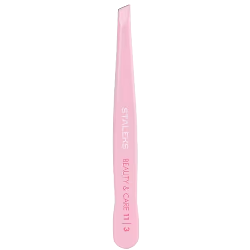 STALEKS BEAUTY & CARE 11 TYPE 3 EYEBROW TWEEZERS WIDE SLANT PINK TBC-11/3 - STALEKS™