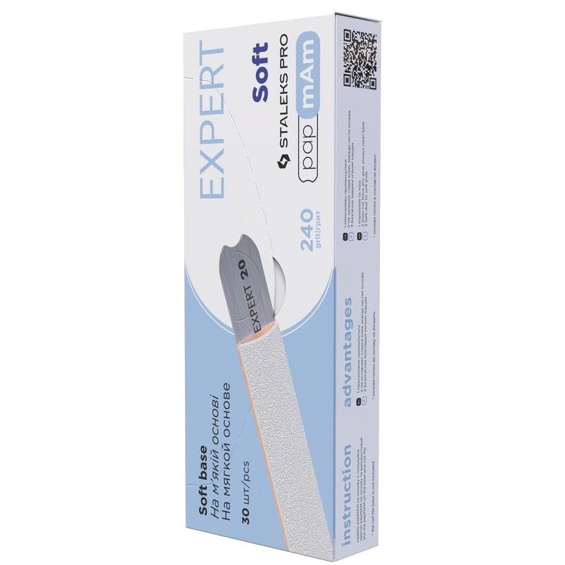 DISPOSABLE FILES PAPMAM FOR STRAIGHT NAIL FILE (SOFT BASE) EXPERT 20 (30 PCS) DFCE-20 W- STALEKS™