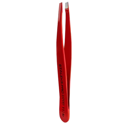 STALEKS PRO EXPERT 11/4R EYEBROW TWEEZERS (SLANT, RED COLOR) TE-11/4R - STALEKS™