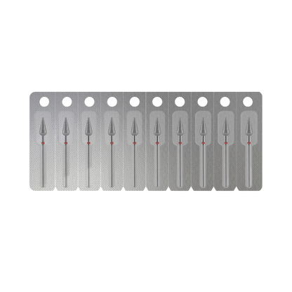 Diamond Nail Drill Bit, "Pointed Pear", Red, EXPERT Head Diameter 5/12 mm (FA100R050/12) - STALEKS