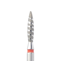 Diamond Nail Drill Bit Red Striped Flame 2.1-10F (#103)- KMIZ