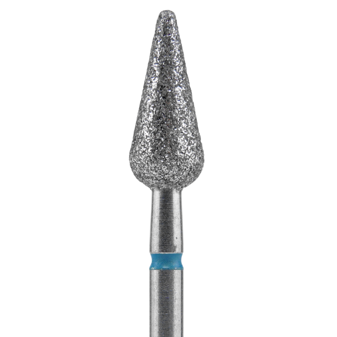 Diamond Nail Drill Bit, "Pointed Pear", Blue, EXPERT Head Diameter 5/12 mm (FA100B050/12) - STALEKS