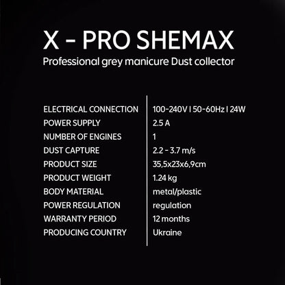 SHEMAX Style X-PRO  - Professional manicure nail dust collector