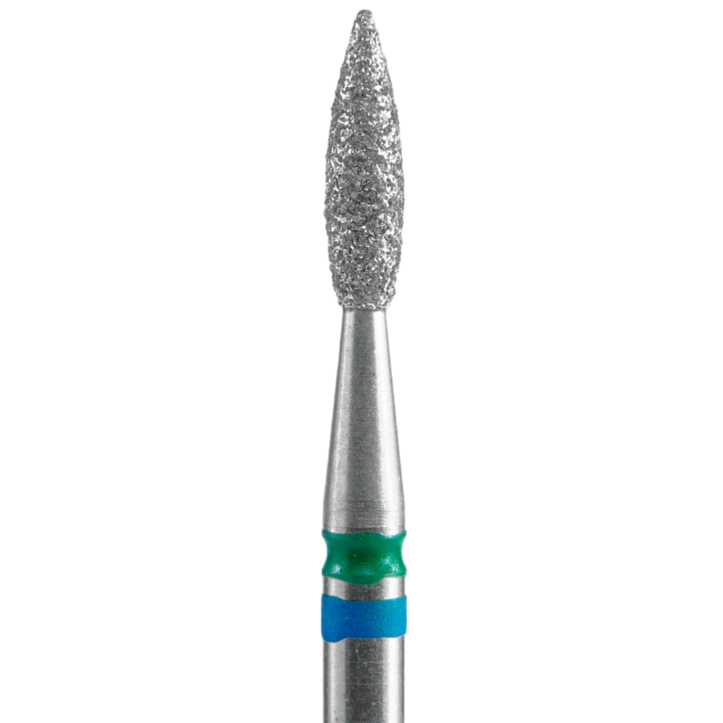 DIAMOND NAIL DRILL BIT, "DUO FLAME", BLUE-GREEN, HEAD DIAMETER 2,1/8MM (FA11BG021/8) - STALEKS™