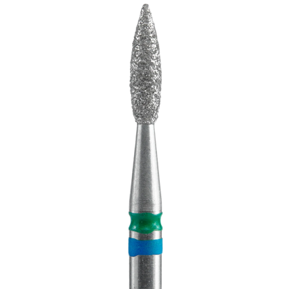 DIAMOND NAIL DRILL BIT, "DUO FLAME", BLUE-GREEN, HEAD DIAMETER 2,1/8MM (FA11BG021/8) - STALEKS™