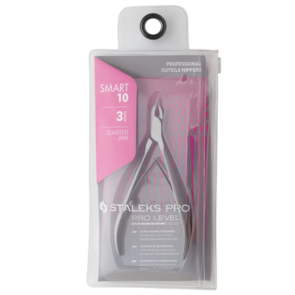 STALEKS PRO SMART 10 PROFESSIONAL CUTICLE NIPPERS 1/2 JAW 0.2 INCH 3 MM NS-10-3- STALEKS™