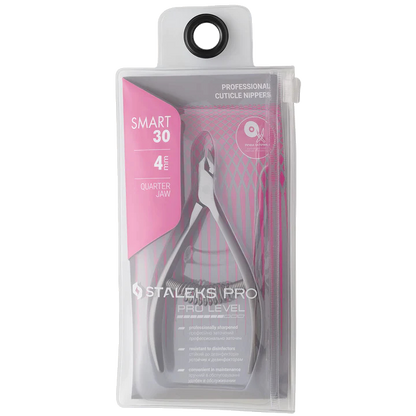 STALEKS PRO SMART 30 SPRING CUTICLE NIPPERS 1/2 JAW 0.2 INCH 4 MM NS-30-4- STALEKS™