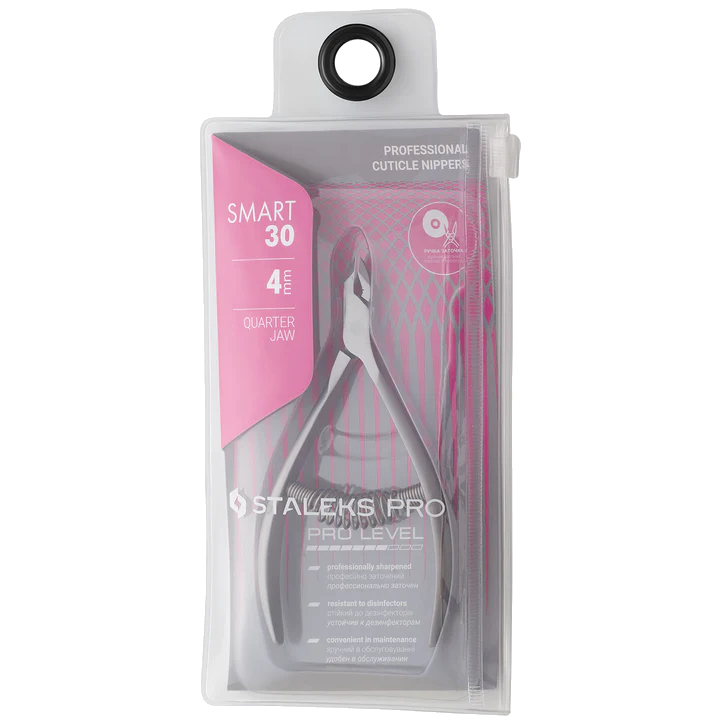 STALEKS PRO SMART 30 SPRING CUTICLE NIPPERS 1/2 JAW 0.2 INCH 4 MM NS-30-4- STALEKS™