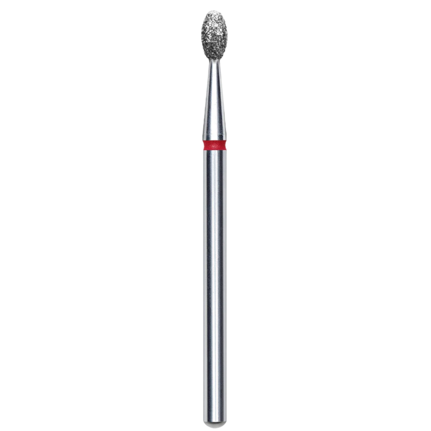 DIAMOND NAIL DRILL BIT, "OLIVE", RED, HEAD DIAMETER 2.5 MM/WORKING PART 5 MM (FA130R025/5) - STALEKS™