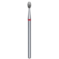 DIAMOND NAIL DRILL BIT, "OLIVE", RED, HEAD DIAMETER 2.5 MM/WORKING PART 5 MM (FA130R025/5) - STALEKS™