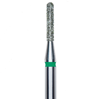 DIAMOND NAIL DRILL BIT, ROUNDED "CYLINDER", GREEN, HEAD DIAMETER 1.4/8MM (FA30G014/8) - STALEKS™