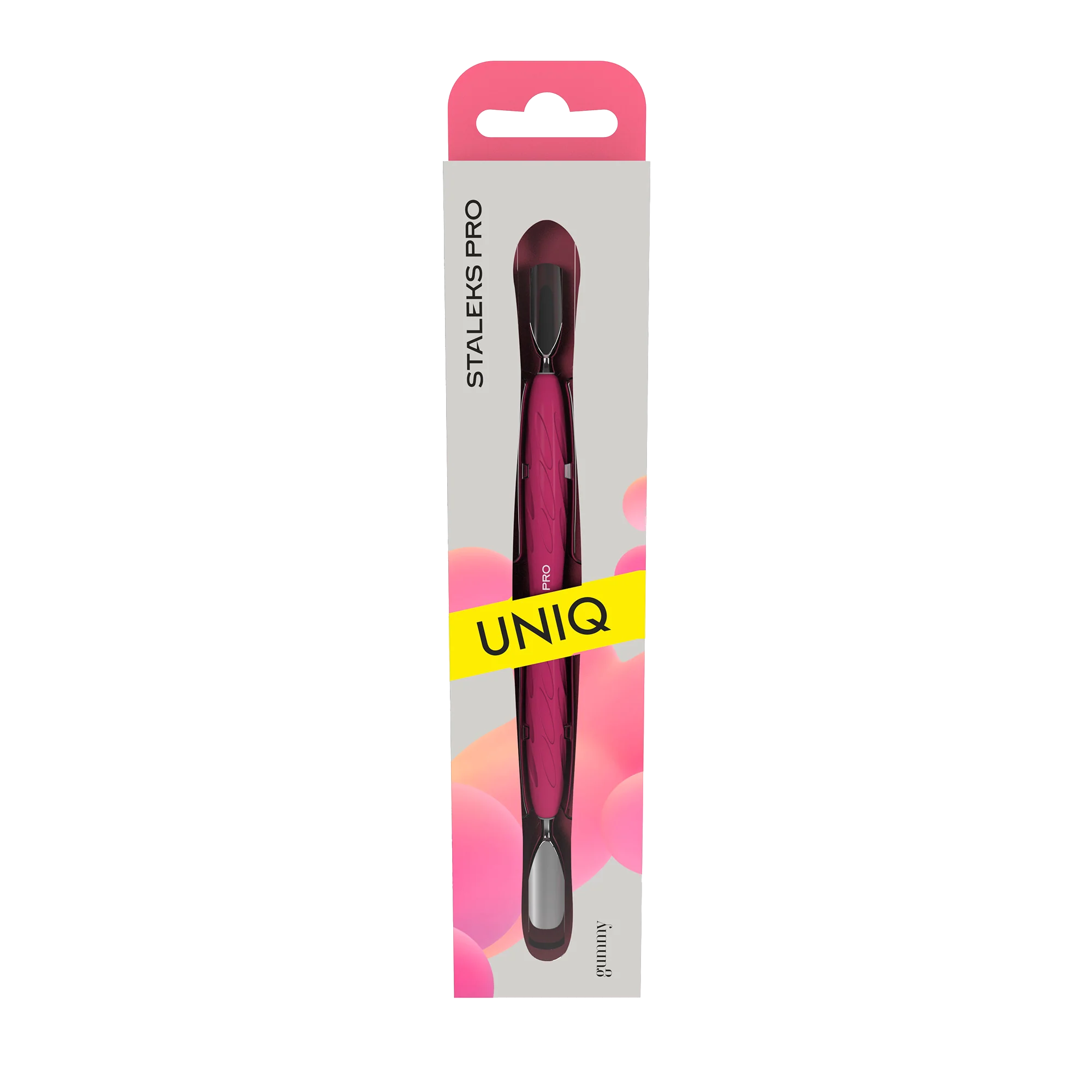 Manicure Pusher With Silicone Handle "Gummy" UNIQ 10 TYPE 1 (Wide Rounded Pusher + Narrow Rounded Pusher) PQ-10/1- STALEKS