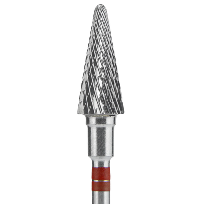 CARBIDE NAIL DRILL BIT FOR LEFT-HANDED USERS, "CONE" RED EXPERT, HEAD DIAMETER 6/14MM (FT73R060/14) (#205) -STALEKS™