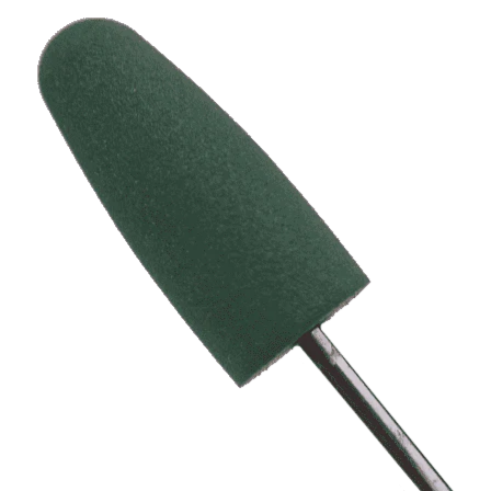 DARK SILICONE POLISHER #303, THICK ROUNDED BULLET, GREEN