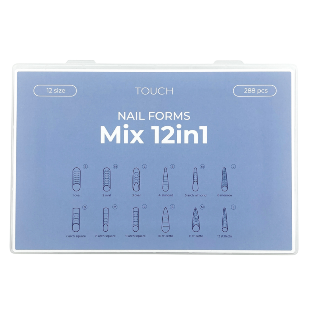 TOUCH - Nail Tips Upper Forms Modeling Mix 12in1, 288pcs