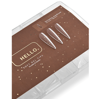 SOFT GEL TIPS STILETTO MEDIUM (500 PCS)  -HELLO™