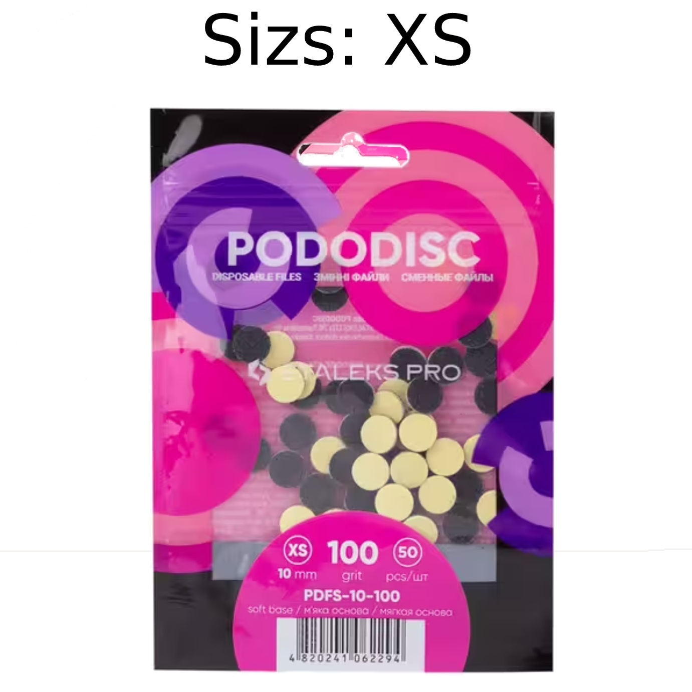 STALEKS PRO XS PODODISC DISPOSABLE FILES SOFT BASE FOR PEDICURE DISC 10MM (50 PCS) PDFS-10- STALEKS™