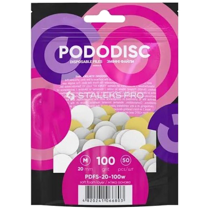 STALEKS PRO M PODODISC DISPOSABLE FILES SOFT BASE FOR PEDICURE DISC 20MM (50 PCS) PDFS-20- STALEKS™