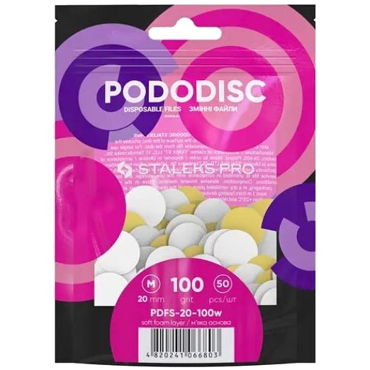 STALEKS PRO M PODODISC DISPOSABLE FILES SOFT BASE FOR PEDICURE DISC 20MM (50 PCS) PDFS-20- STALEKS™