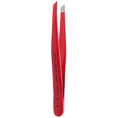 STALEKS PRO EXPERT 11 TYPE 3R EYEBROW TWEEZERS WIDE SLANT RED TE-11/3R - STALEKS™