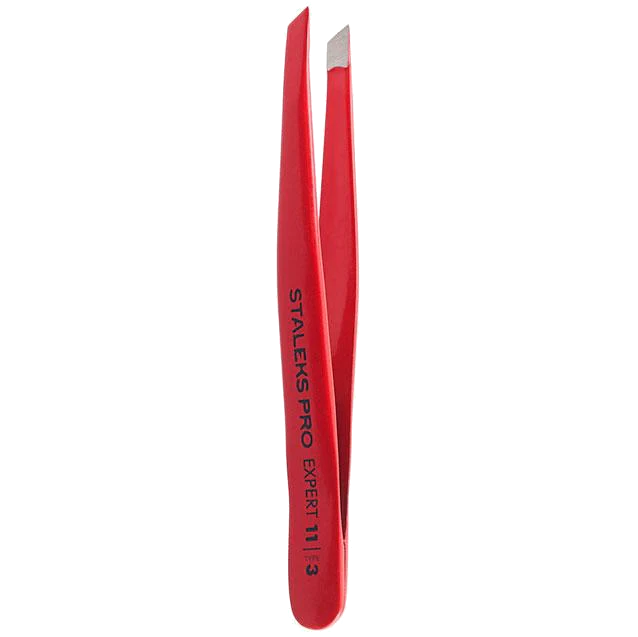 STALEKS PRO EXPERT 11 TYPE 3R EYEBROW TWEEZERS WIDE SLANT RED TE-11/3R - STALEKS™