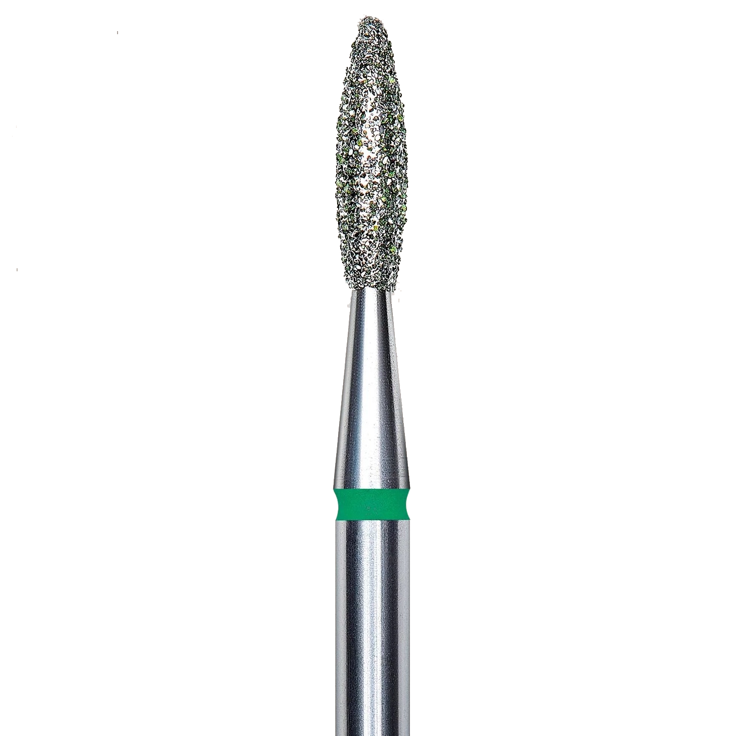 DIAMOND NAIL DRILL BIT, "FLAME", GREEN, HEAD DIAMETER 2.1/8MM (FA10G021/8) - STALEKS™