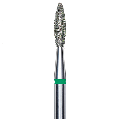 DIAMOND NAIL DRILL BIT, "FLAME", GREEN, HEAD DIAMETER 2.1/8MM (FA10G021/8) - STALEKS™