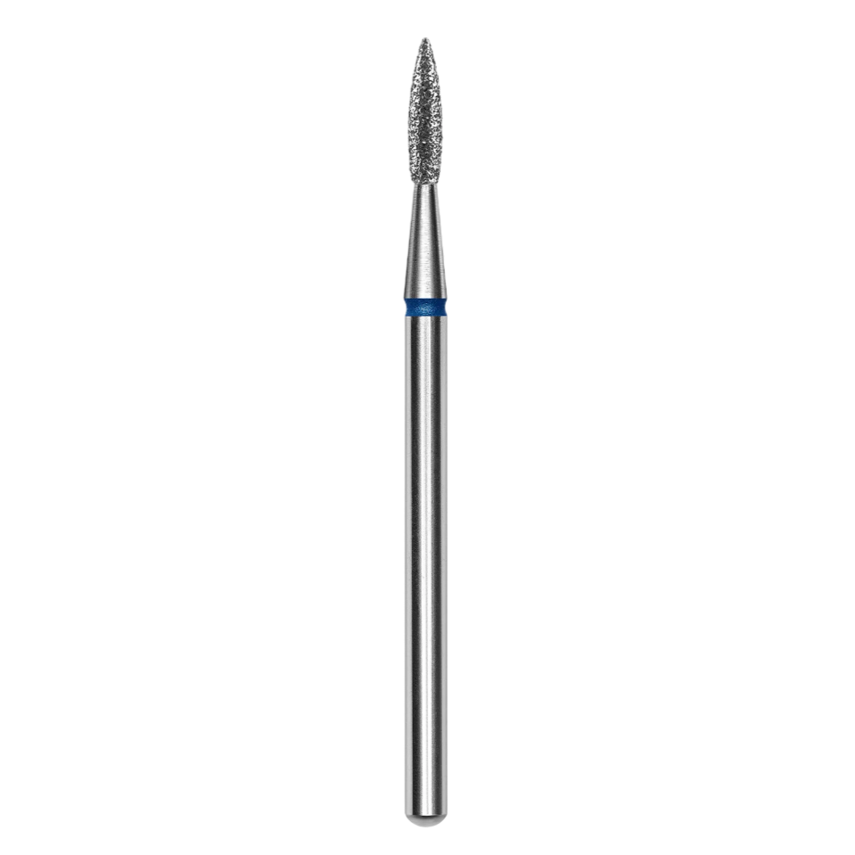 DIAMOND NAIL DRILL BIT, POINTED "FLAME", BLUE, HEAD DIAMETER 1.8MM/8MM (FA11B018/8)- STALEKS™