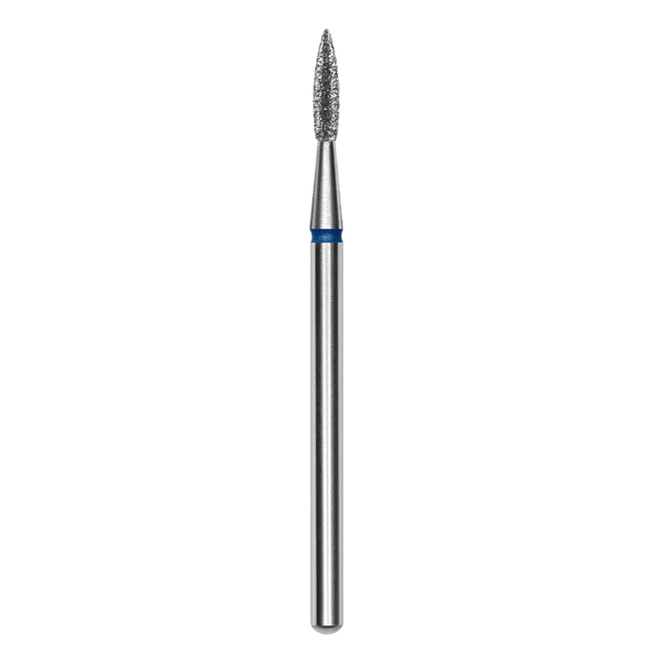 DIAMOND NAIL DRILL BIT, POINTED "FLAME", BLUE, HEAD DIAMETER 1.8MM/8MM (FA11B018/8)- STALEKS™