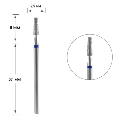 DIAMOND NAIL DRILL BIT, "FRUSTUM", BLUE, HEAD DIAMETER 2.5/8MM (FA70B025/8) - STALEKS™