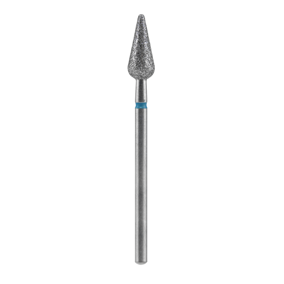 Diamond Nail Drill Bit, "Pointed Pear", Blue, EXPERT Head Diameter 5/12 mm (FA100B050/12) - STALEKS