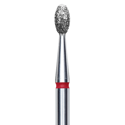 DIAMOND NAIL DRILL BIT, "OLIVE", RED, HEAD DIAMETER 2.5 MM/WORKING PART 5 MM (FA130R025/5) - STALEKS™