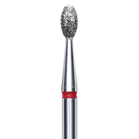 DIAMOND NAIL DRILL BIT, "OLIVE", RED, HEAD DIAMETER 2.5 MM/WORKING PART 5 MM (FA130R025/5) - STALEKS™