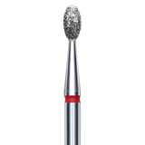 DIAMOND NAIL DRILL BIT, "OLIVE", RED, HEAD DIAMETER 2.5 MM/WORKING PART 5 MM (FA130R025/5) - STALEKS™