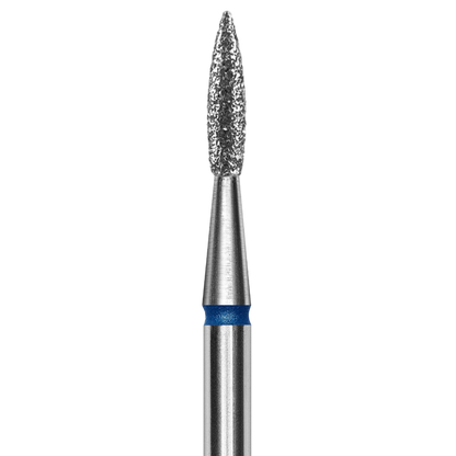 DIAMOND NAIL DRILL BIT, POINTED "FLAME", BLUE, HEAD DIAMETER 1.8MM/8MM (FA11B018/8)- STALEKS™