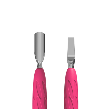 Manicure Pusher With Silicone Handle "Gummy" UNIQ 10 TYPE 5 (Narrow Rounded Pusher + Wide Blade) PQ-10/5- STALEKS