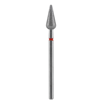 Diamond Nail Drill Bit, "Pointed Pear", Red, EXPERT Head Diameter 5/12 mm (FA100R050/12) - STALEKS